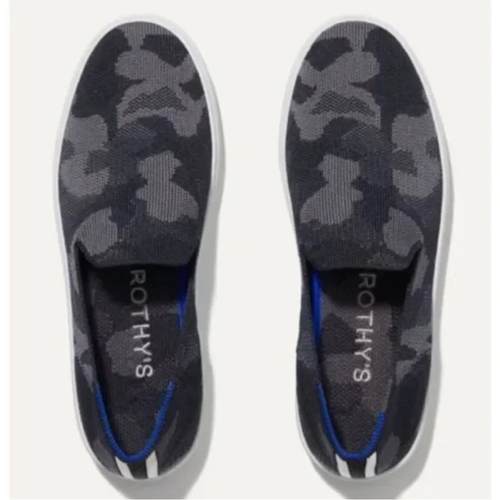 Rothy's ladies Black and Gray Camo Loafers